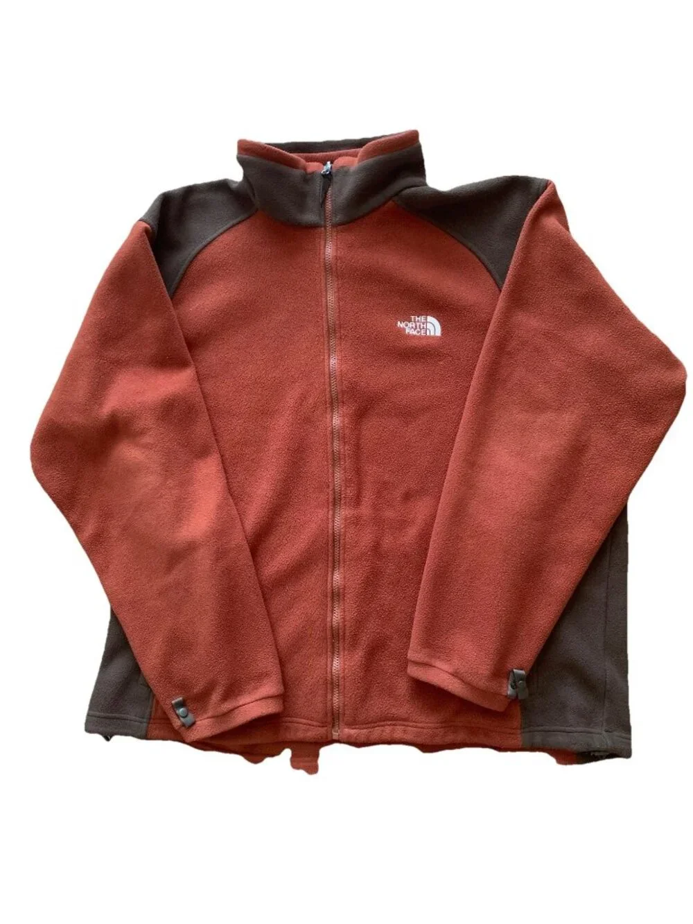 The North Face Men’s 2XL Full Zip Fleece Jacket Rust Brown Zip Pockets